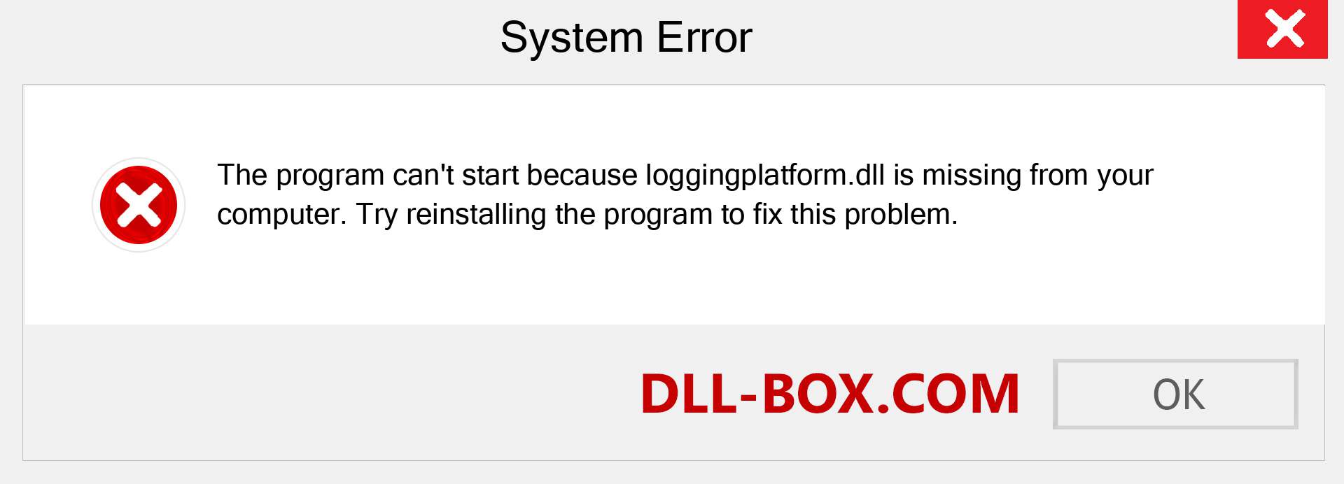  loggingplatform.dll file is missing?. Download for Windows 7, 8, 10 - Fix  loggingplatform dll Missing Error on Windows, photos, images