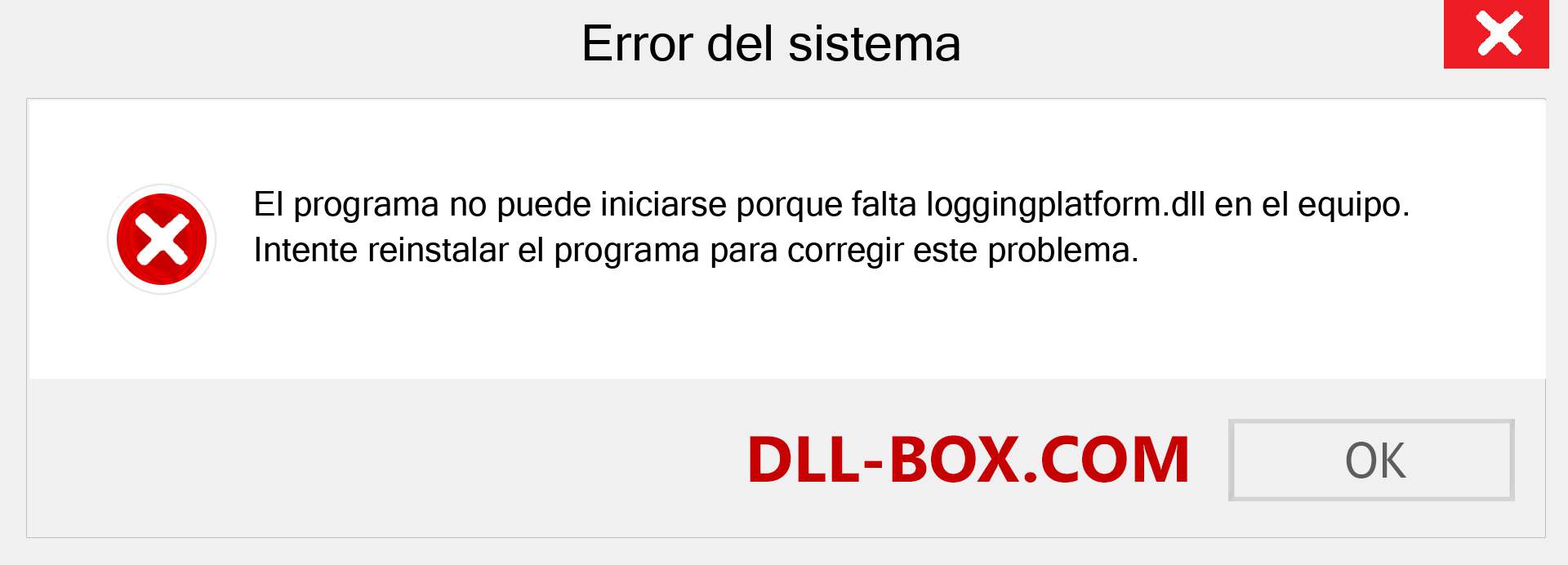 ¿Falta el archivo loggingplatform.dll ?. Descargar para Windows 7, 8, 10 - Corregir loggingplatform dll Missing Error en Windows, fotos, imágenes