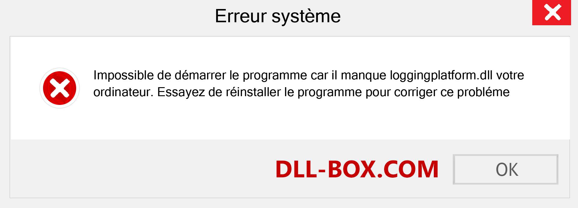 Le fichier loggingplatform.dll est manquant ?. Télécharger pour Windows 7, 8, 10 - Correction de l'erreur manquante loggingplatform dll sur Windows, photos, images